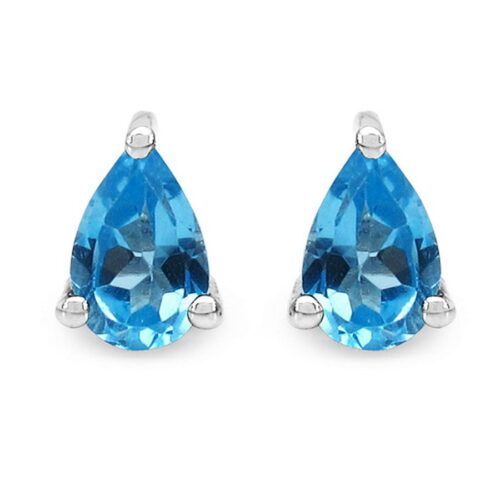 CASSI 7 Srebrne kolczyki z swiss blue topaz 1,6 ct.
